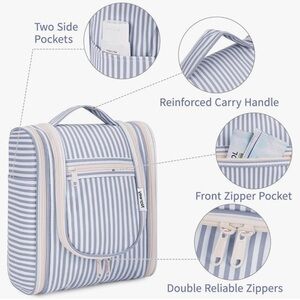 NARWEY Striped Handing Travel Blue and White Makeup/Cosmetic💄Bag Organizer